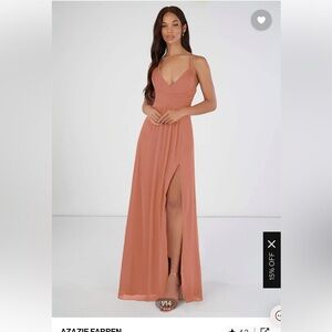 Azazie Farren Mai Tai A Line Pleated Floor-Length Dress Size 10